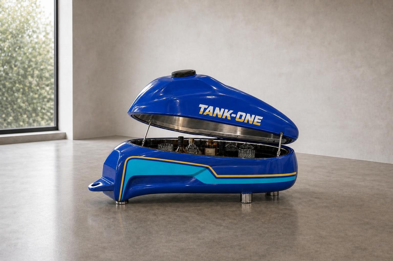 TANKONE Vespro &mdash; blu, sportello sollevato